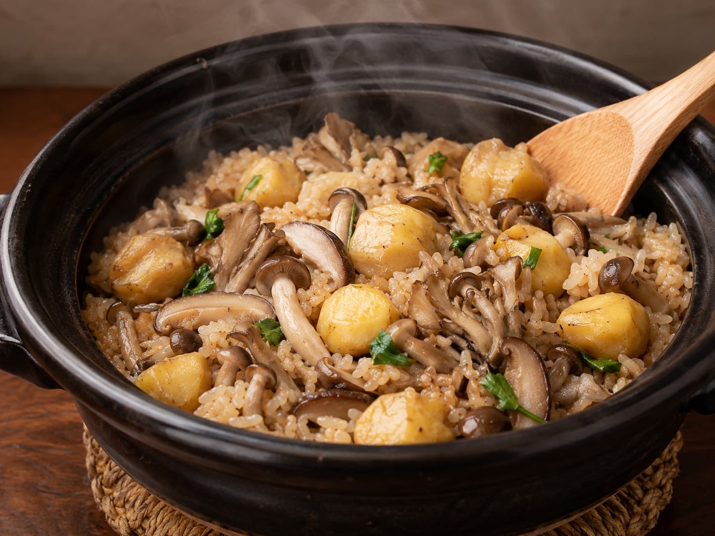Autumn Limited: Mushroom and Chestnut Clay Pot Rice Course, 9 dishes with 2.5 hours all-you-can-drink, ¥4,980