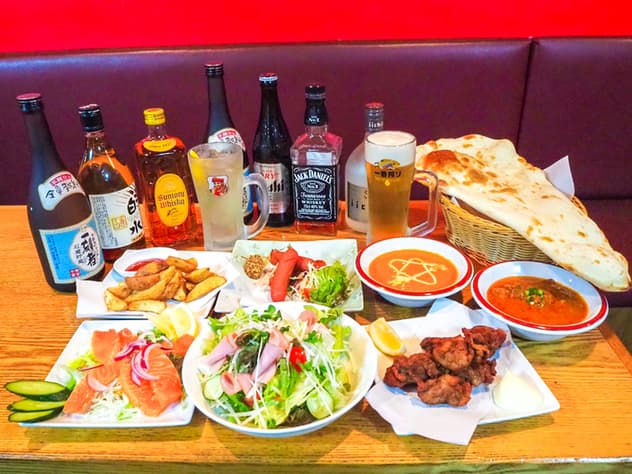 【2H All-You-Can-Eat & Drink Course】Affordable Course with All-You-Can-Eat Naan & Curry, including Draft Beer